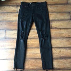 AG Farrah Distressed washed out black jeans